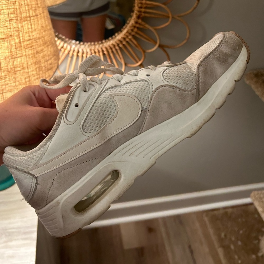 White/Beige Nike Air Max 90s (Women’s 9)